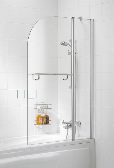 Hinged panel straight shower bath screen